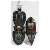 2 wall decor masks, handcrafted in Ghana. Both