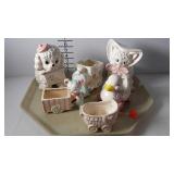 Ceramic planters, nursery shaped designs - dog,