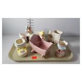Ceramic planters, nursery shaped designs - booties