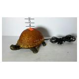 Home decor Turtle lamp. Brass base and glass