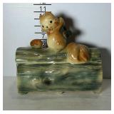 Cookie jar with lid in the shape of a squirrel