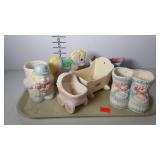Ceramic planters, nursery shaped designs - booties