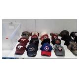 Ball cap hats, 23 in all, sports, advertising,