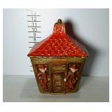 Cookie jar, complete with lid. Shaped as an elf