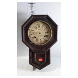 Key wound wall clock for parts - no crystal, no