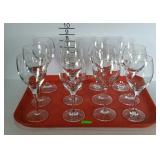 Stemware - Set of 12 wine goblets, 8" tall
