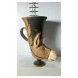 Clay tankard with horse head design