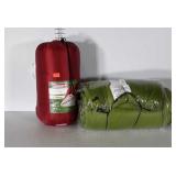 Two Sleeping Bags, red and green colors, red