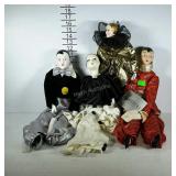 4 Dolls, 3 are porcelain