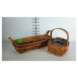 2 Longaberger baskets - 1991 with liner, and