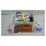 Fishing tackle - bobbers, hooks, line, sinkers,