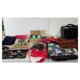 Tote with handbags, placemats, Christmas