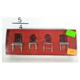 Lenox / Williamsburg set of 4 pewter chair shaped
