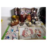 Asian decor - screens, figurines, wall plaques,