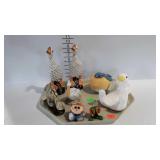 Misc figurines, wood, ceramic, stone, etc