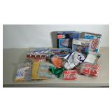 Box full of inflatables. Advertising and pool
