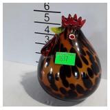 Art glass rooster figure