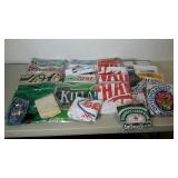 Box full of inflatables. Advertising and pool