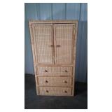Wicker Bedroom Chiffrobe doors above with shelves