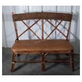 Nice Rattan Double Seat Bench, 44" wide, really