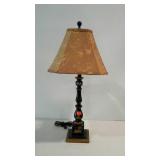 Asian style table lamp with shade. 30" high..