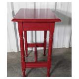 Red Painted Accent Stand. Older wood made Table