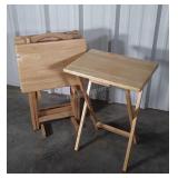 Maple TV Trays Set of 4 with Stand