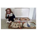 Porcelain doll, doll parts, and doll clothing -