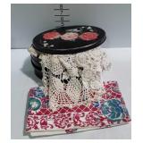Vintage tablecloth, & doilies- includes a sewing