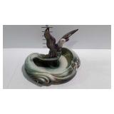 Hull planter dish with duck design, marked 104 USA