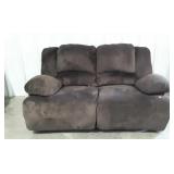 Recliner Loveseat brown microfiber Upholstered.