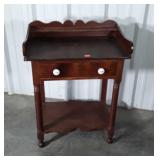 Antique Washstand, flame mahogany with decorative