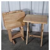 Maple TV Tray Set, 4 trays with Stand. Nice