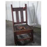 Antique Rocking Chair the leather seat has damage