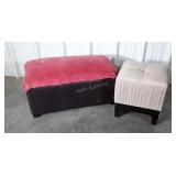Two pc Furniture lot, Footstool and padded top