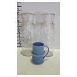 2 Mr. Peanut jars, & 1 Mr Peanut mug - has hat