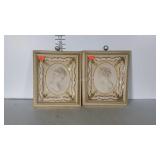Pair of framed Cameo Wall Decor Plaques,  12x15".