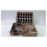 Glass prisms & crystals - clear, burgundy, & black
