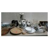Kitchen wares. Blender, flat of utensils, cookie