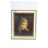 Framed print, portrait of a girl titled Teardrop