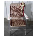 Folding lawn Chair with yarn webbing seating with