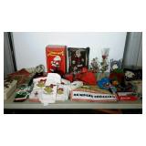 Group lot of Christmas items. Rugs, towels,