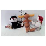 3 Stuffed plush Rocky, Bullwinkle, and Friends