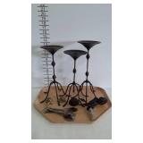 Home decor- trio of metalworks candlestick holders