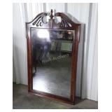 Mirror, Finial arched top mahogany framed 32x50"