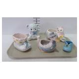 Ceramic planters, nursery shaped designs - booties
