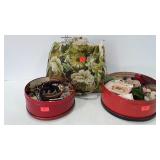 Sewing supplies- knitting needles in yarn bag with