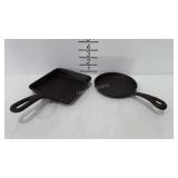 2 Small cast iron skillets - 1 Cracker Barrel 5.5