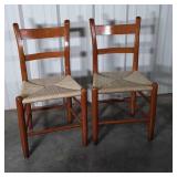 Pair of Clore Chairs. 16" wide Rush Cane Seats
