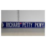 Richard Petty Pkwy. enameled metal sign - 42 x 6